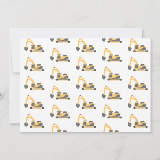 Construction Vehicles Birthday First Birthday 招待状 (裏面)