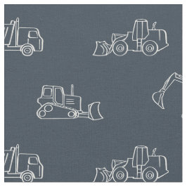 Construction Vehicles Builder Boy Truck Dark Blue ファブリック