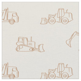 Construction Vehicles Builder Cute Boy Truck Beige ファブリック