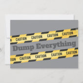 Construction Vehicles First Birthday Dump Truck 招待状 (裏面)