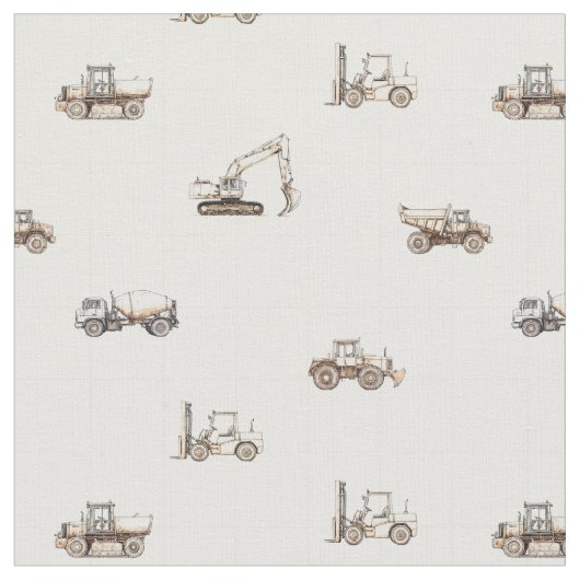Construction vehicles heavy equipment beige  ファブリック (クローズアップ)