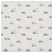 Construction vehicles heavy equipment beige  ファブリック (見本)