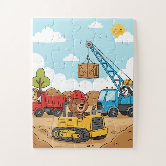 Construction Vehicles Kids Puzzle ジグソーパズル (縦)