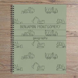 Construction Vehicles Truck School Boys Name Sage ノートブック