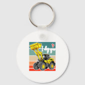 Construction Vehicles Valentines Hearts Excavator  キーホルダー (正面)