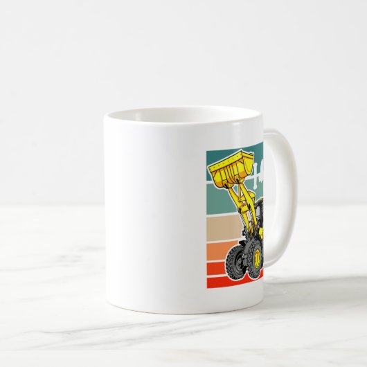 Construction Vehicles Valentines Hearts Excavator  コーヒーマグカップ (正面右)