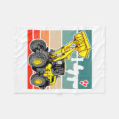 Construction Vehicles Valentines Hearts Excavator  フリースブランケット (正面(横))