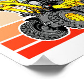 Construction Vehicles Valentines Hearts Excavator  ポスター (角)