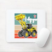 Construction Vehicles Valentines Hearts Excavator  マウスパッド (マウス)