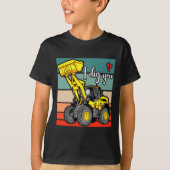 Construction Vehicles Valentines Hearts Excavator  Tシャツ (正面)