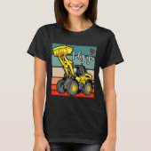 Construction Vehicles Valentines Hearts Excavator  Tシャツ (正面)