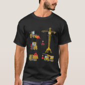 Construction Vehicles  Valentines Hearts Excavator Tシャツ (正面)