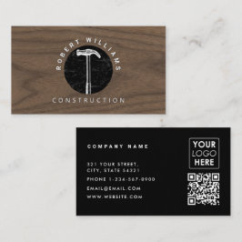 Construction Wood QR Code Business Logo 名刺