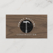 Construction Wood QR Code Business Logo 名刺 (正面)
