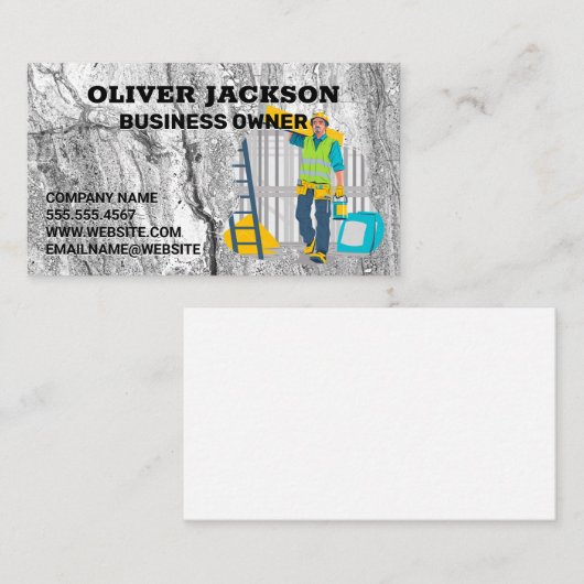 Construction Worker | Builder Site 名刺 (正面/裏面)