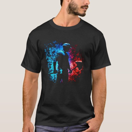 Construction Worker Flames Shovel Civil Engineerin Tシャツ (正面)