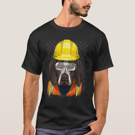 Construction Worker German Shorthaired Pointer Lab Tシャツ (正面)