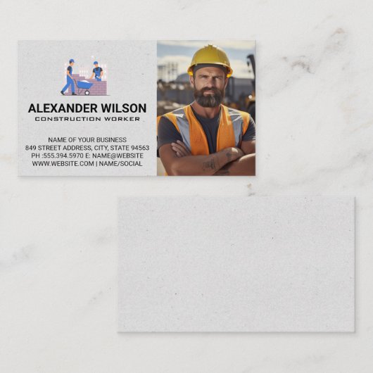 Construction Worker | Home Builders 名刺 (正面/裏面)