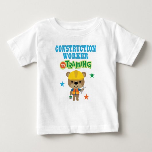 Construction Worker in Training ベビーTシャツ (正面)
