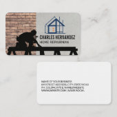 Construction Worker on Roof | General Contractor 名刺 (正面/裏面)