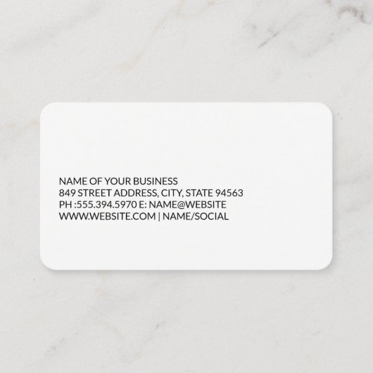 Construction Worker on Roof | General Contractor 名刺 (裏面)