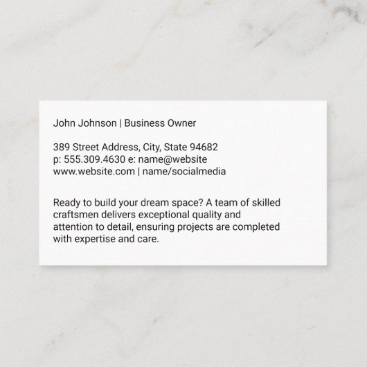 Construction Worker | Tools | Brick Wall 名刺 (裏面)