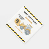 "Construction Zone Party – Dump Truck 4th Birthday スタンダードランチョンナプキン (角)