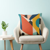 Constructivist Teal Orange Geometric Abstract クッション (椅子)