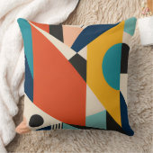 Constructivist Teal Orange Geometric Abstract クッション (ブランケット)