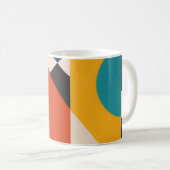 Constructivist Teal Orange Geometric Abstract コーヒーマグカップ (正面右)