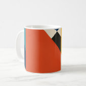 Constructivist Teal Orange Geometric Abstract コーヒーマグカップ (正面左)