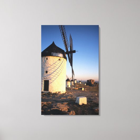 Consuegra, La Mancha，スペイン，風車 キャンバスプリント (正面)