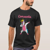CONSUELA名前パーソナライズされた誕生日ダビングユニコール Tシャツ (正面)