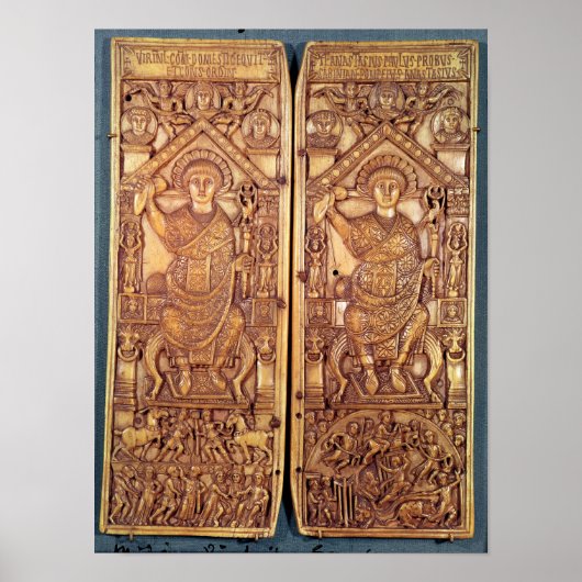 Consular diptych Anastasius carved ポスター (正面)