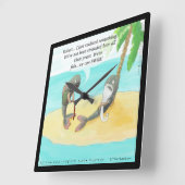 Consuled Fish Cartoonおもしろい Square Wall Clock スクエア壁時計 (傾斜)