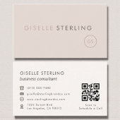 Consultant Blush Pink Beige QR Code Luxury  名刺