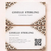 Consultant Cheetah Leopard Print QR Code 名刺