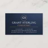 Consultant Navy Blue Gold Luxury Metallic 名刺 (正面)