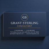 Consultant Navy Blue Gold Luxury Metallic 名刺