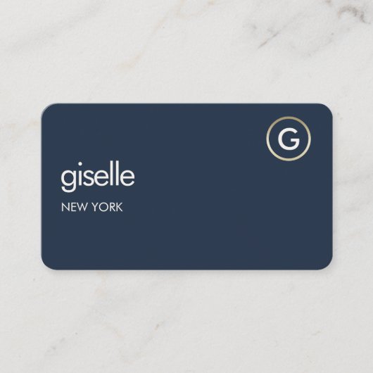 Consultant Navy Blue Gold QR Code 名刺 (正面)