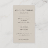 Consultant Photo Taupe Beige Professional 名刺 (裏面)