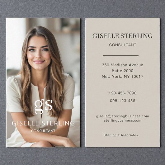 Consultant Photo Taupe Beige Professional 名刺