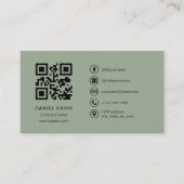 Consultant Sage Green Logo QR Code  名刺 (正面)