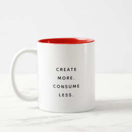 Consume Less タイポグラフィ モダン ツートン マグ