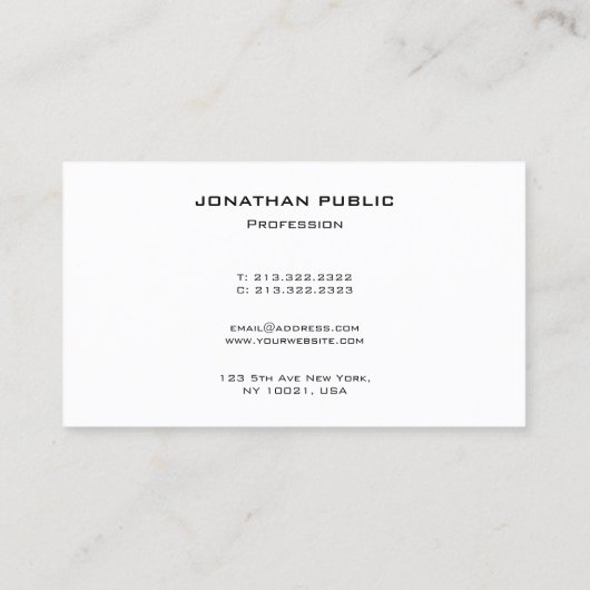 Contact With Us Modern Minimalist Template Elegant 名刺 (裏面)