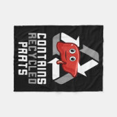 Contains Recycled Parts Liver Transplant Survivor  フリースブランケット (正面(横))