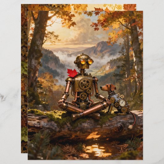 Contemplating Nature Scrapbook Paper (正面/裏面)