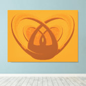 Contemporary Abstract Heart Within Heart  キャンバスプリント (インサイチュ (ウッドフロア))