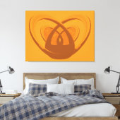 Contemporary Abstract Heart Within Heart  キャンバスプリント (インサイチュ (寝室))