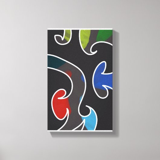 Contemporary Abstract Maori Art work 13 by RRW キャンバスプリント (正面)